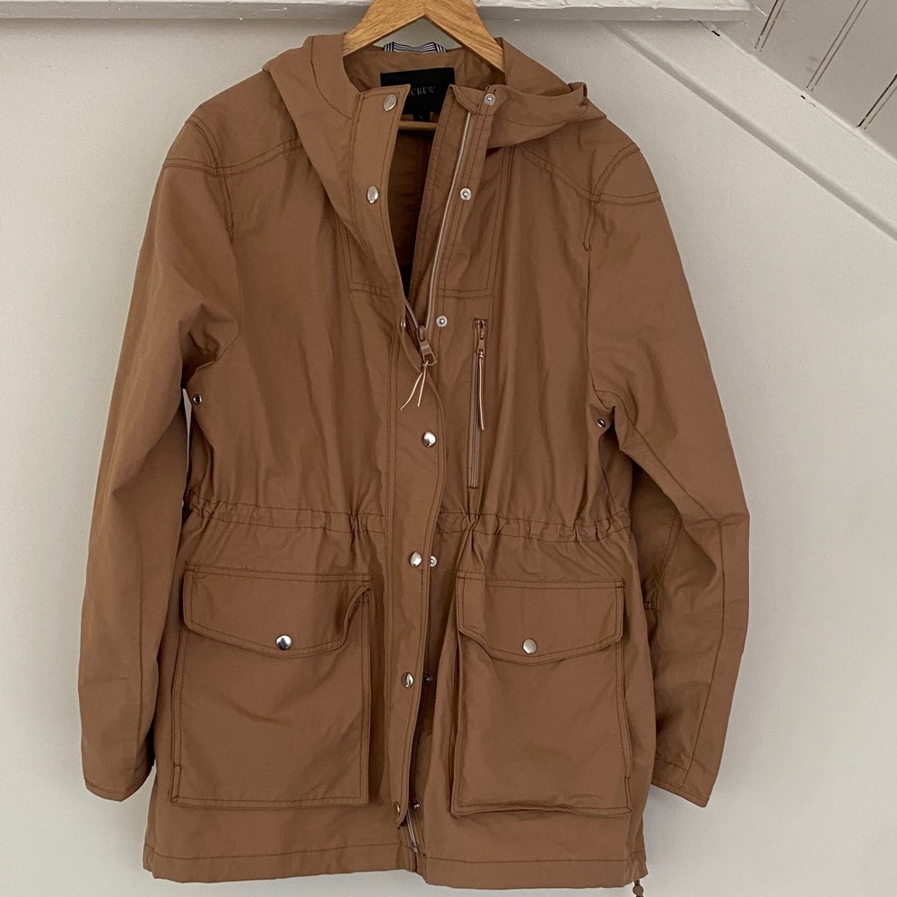 J. Crew Tan Hooded Fall/Spring Jacket